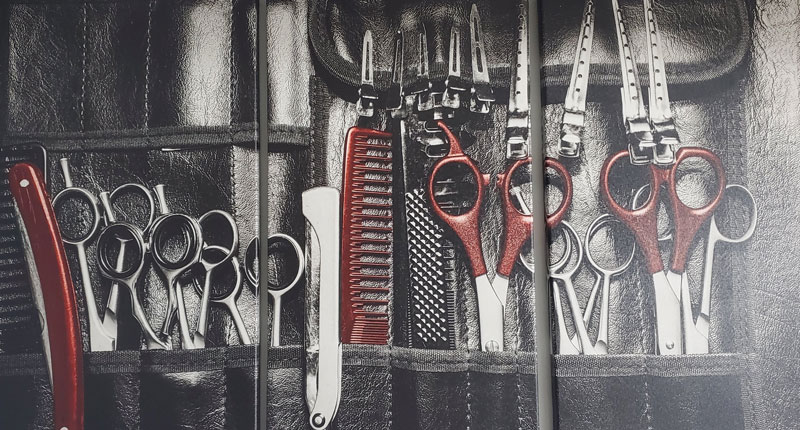 Barber tools belt poster