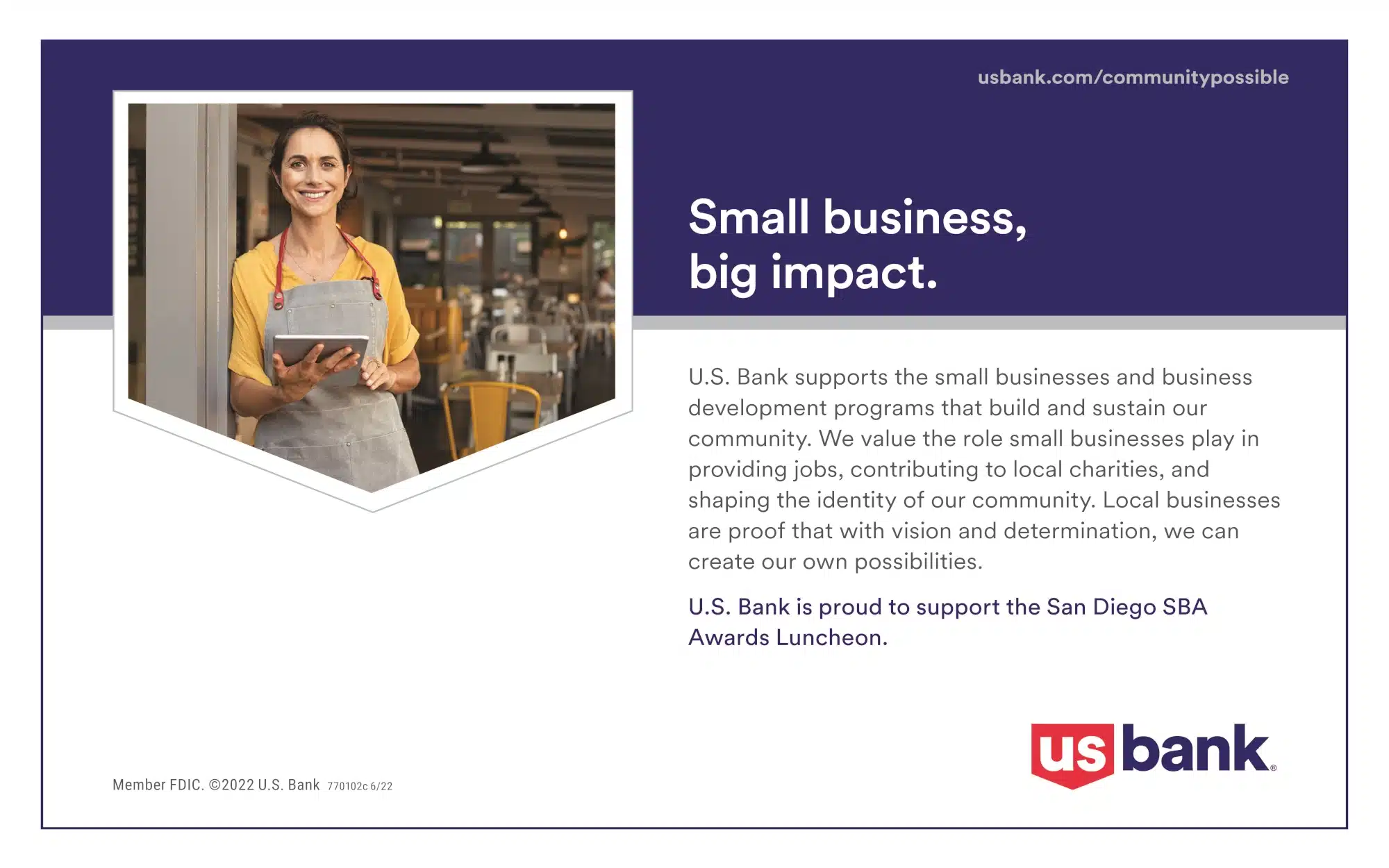 Small business, big impact by US Bank. Bank